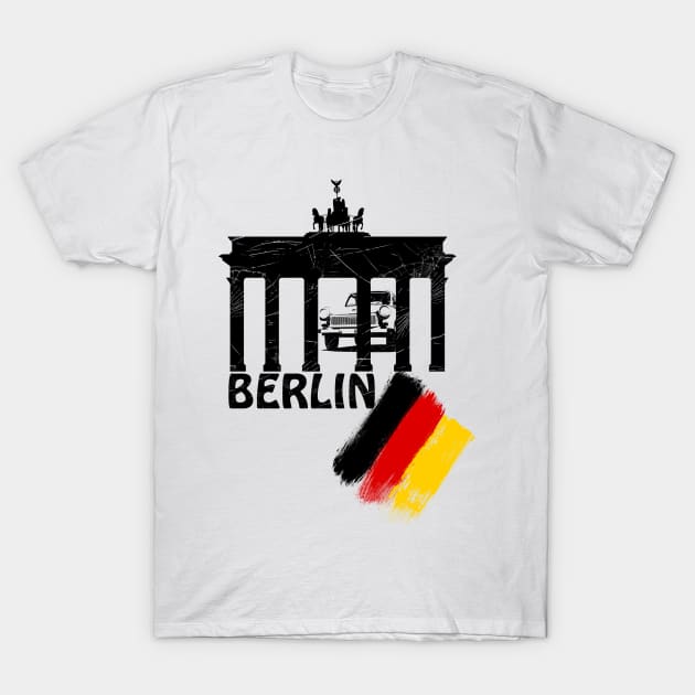 berlin, germany flag, trabant T-Shirt by hottehue